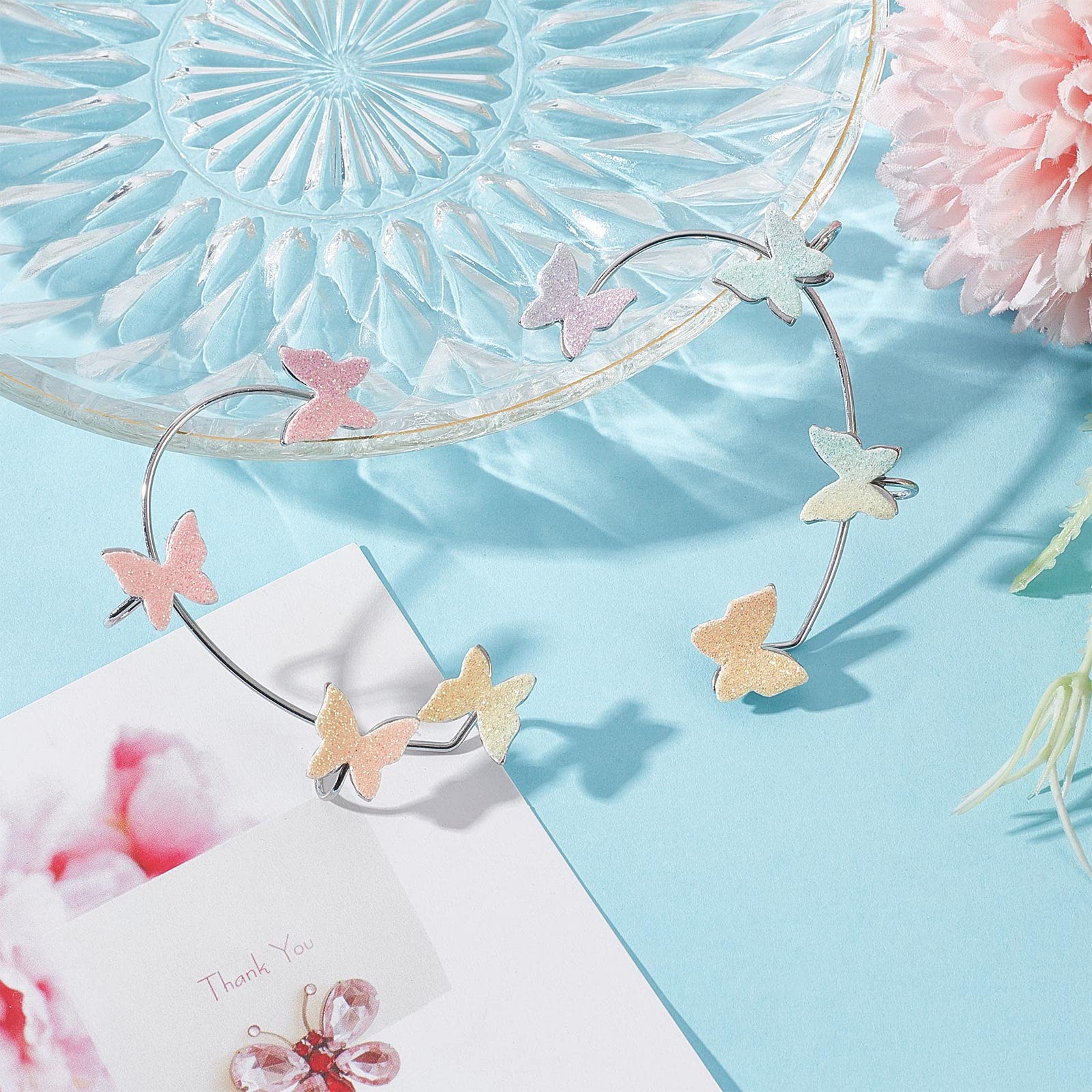 SUNNYCLUE Polsini per Orecchie a Farfalla, Design a Farfalla, Orecchini, Ottone, Colorato