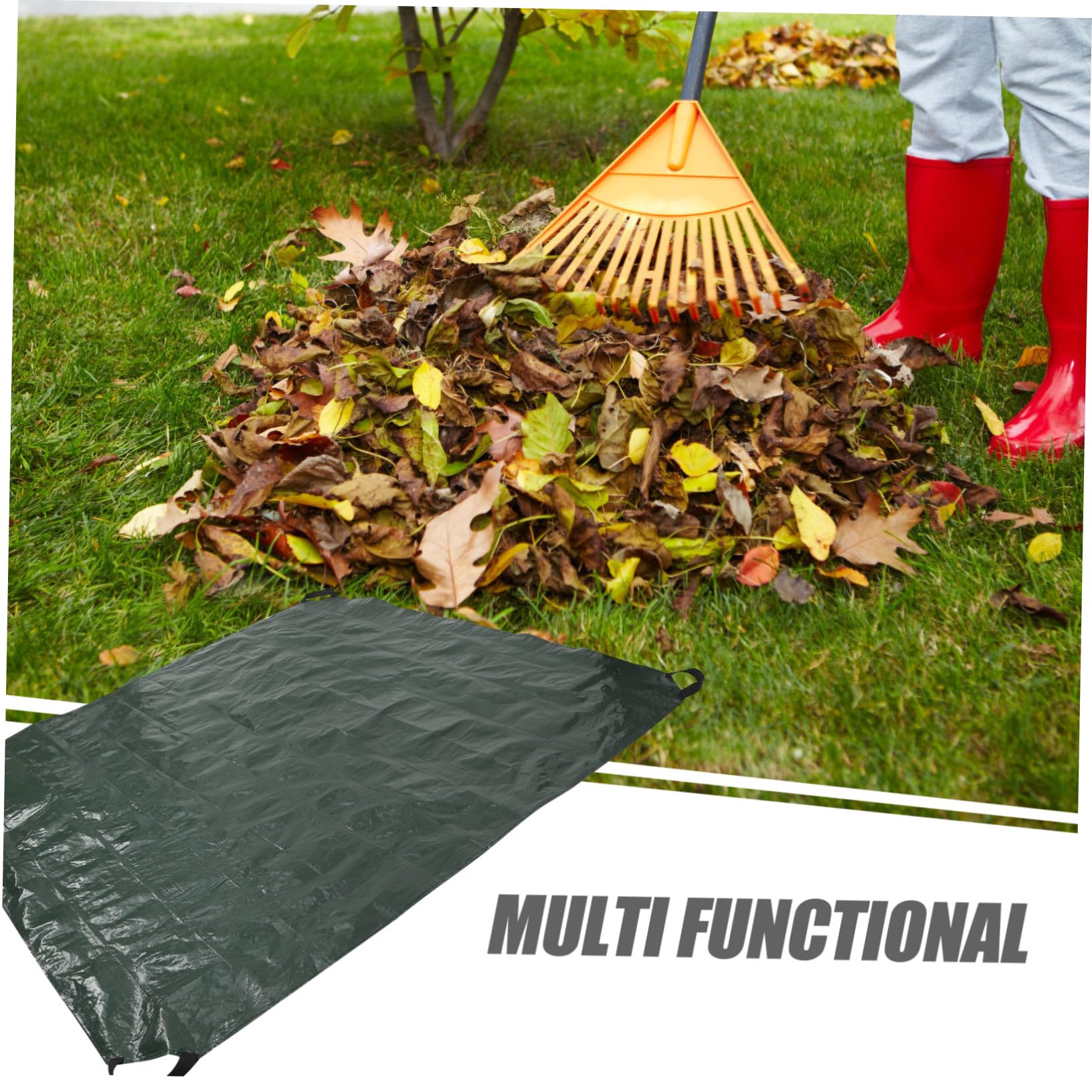 Faltbarer Gartensack aus Pe Wiederverwendbar mit Griffen Grün für Laub und Gartenabfälle in Garten und Hof