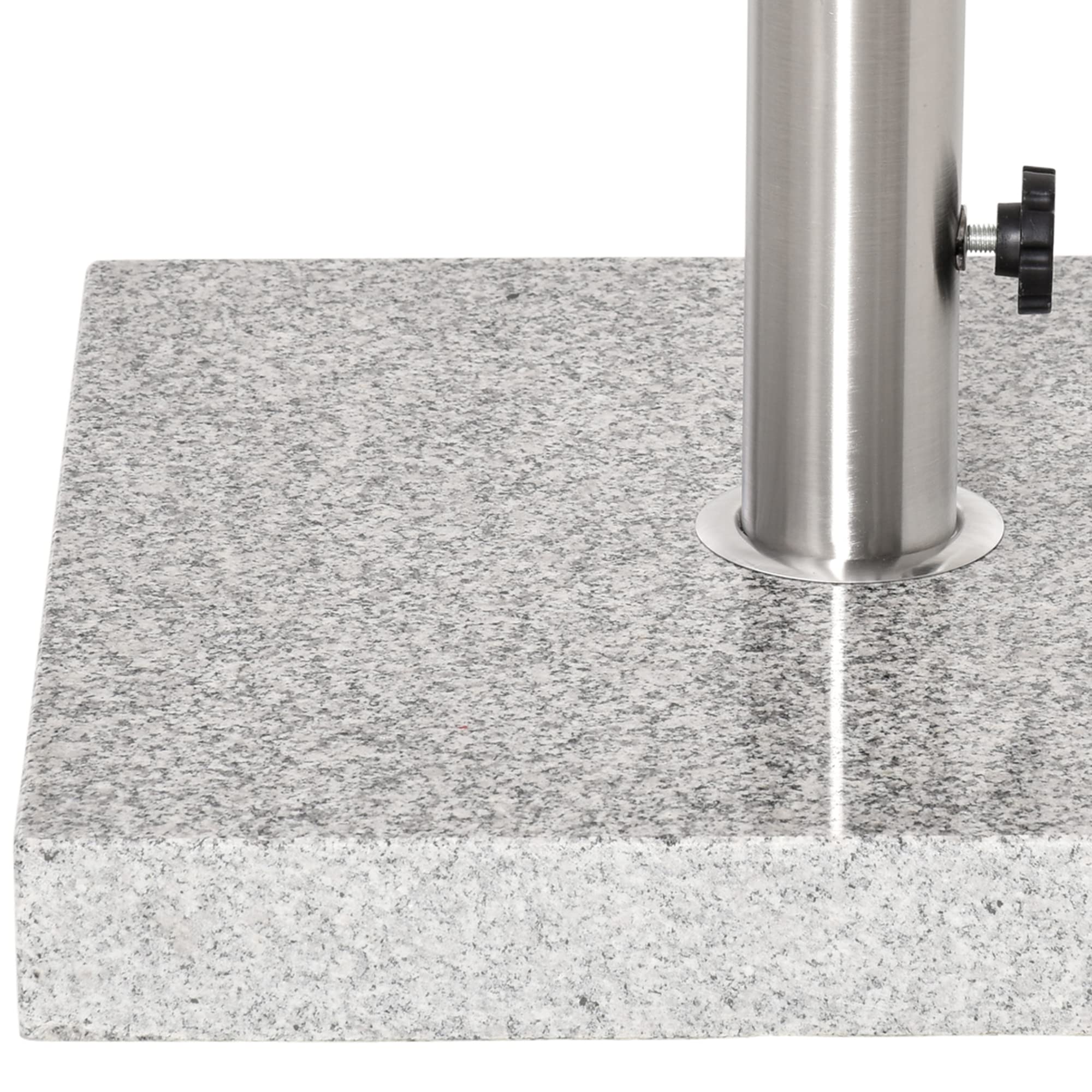 Outsunny® Mobilny stojak na parasole przeciwsłoneczne, stojak na parasole 30 kg, marmurowa + stal nierdzewna, 42 x 42 x 36 cm