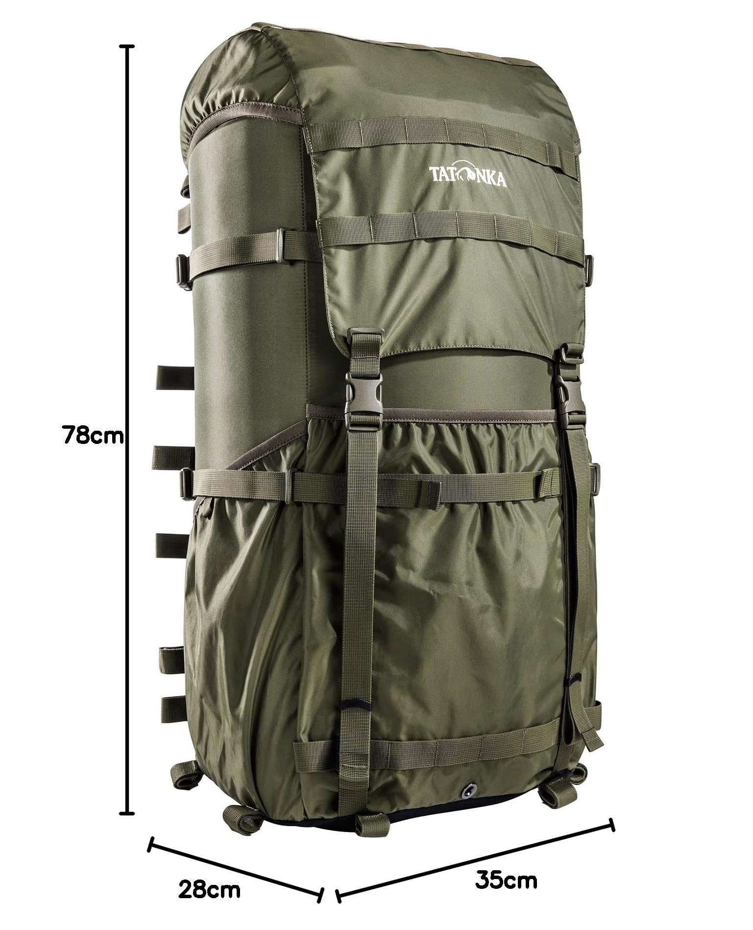Tatonka 1130 Lastenkraxe, Olive, 78 x 35 x 28 cm, 80 Liter & Unisex – Erwachsene Packsack 2 Lastenkr Kraxe, Olive, 66 x 34 x 25 cm