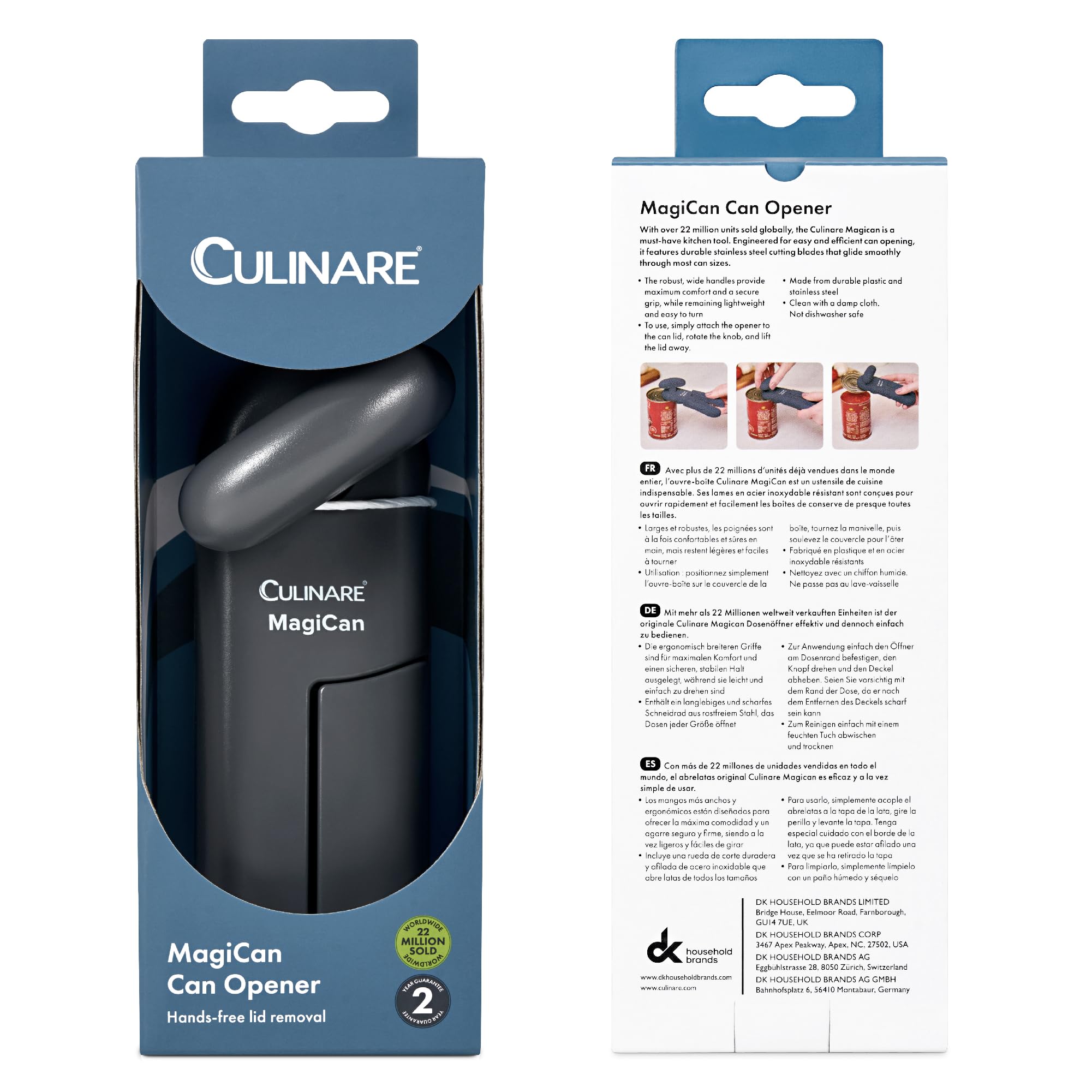 Culinare MagiCan Tin Opener, Grey, Plastic/Stainless Steel, Manual Can Opener, Comfortable Handle for Safety and Ease — view 13