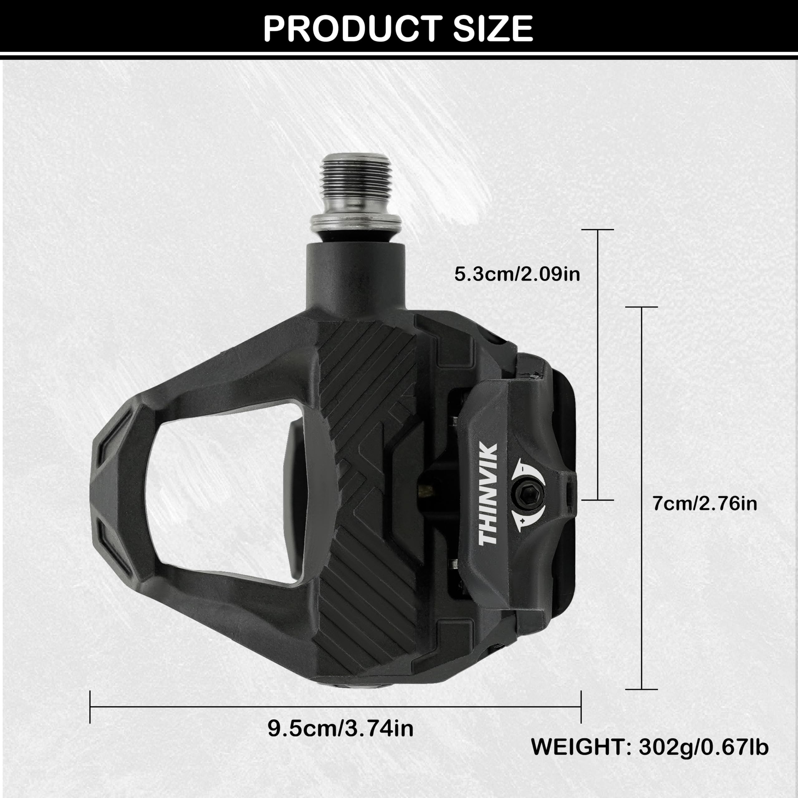 Thinvik Pedali 2 in 1 per bici da corsa Shimano SPD-SL e piattaforma di scarpe normali in uno, con tacchetti inclusi, livello di trazione regolabile a 6°, asse 9/16", 53 mm