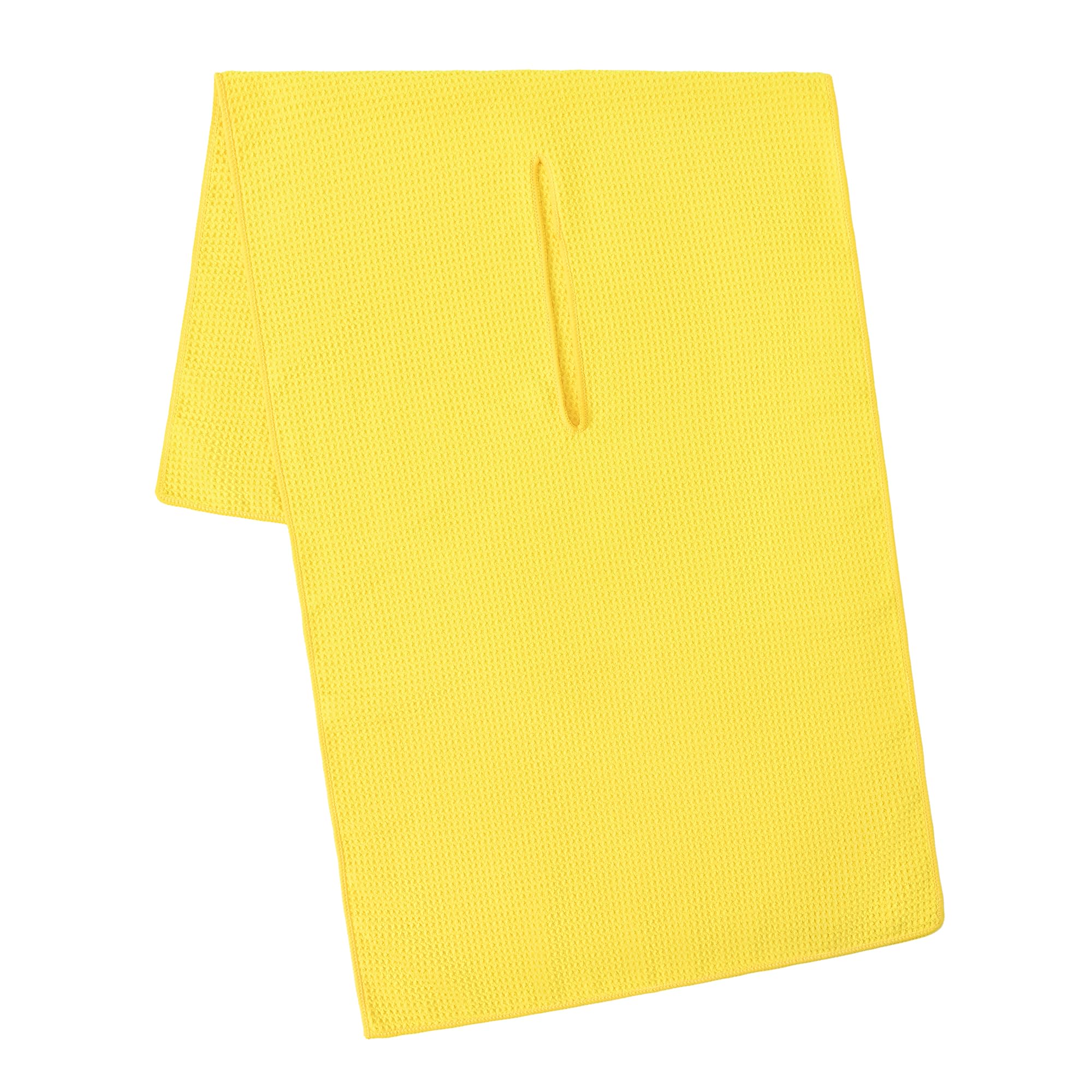Mile High Life | Pro Tour Caddy Towel | 17” x 40” with 8” Center Slit | Premium Microfiber Waffle Texture (Blazing Yellow)