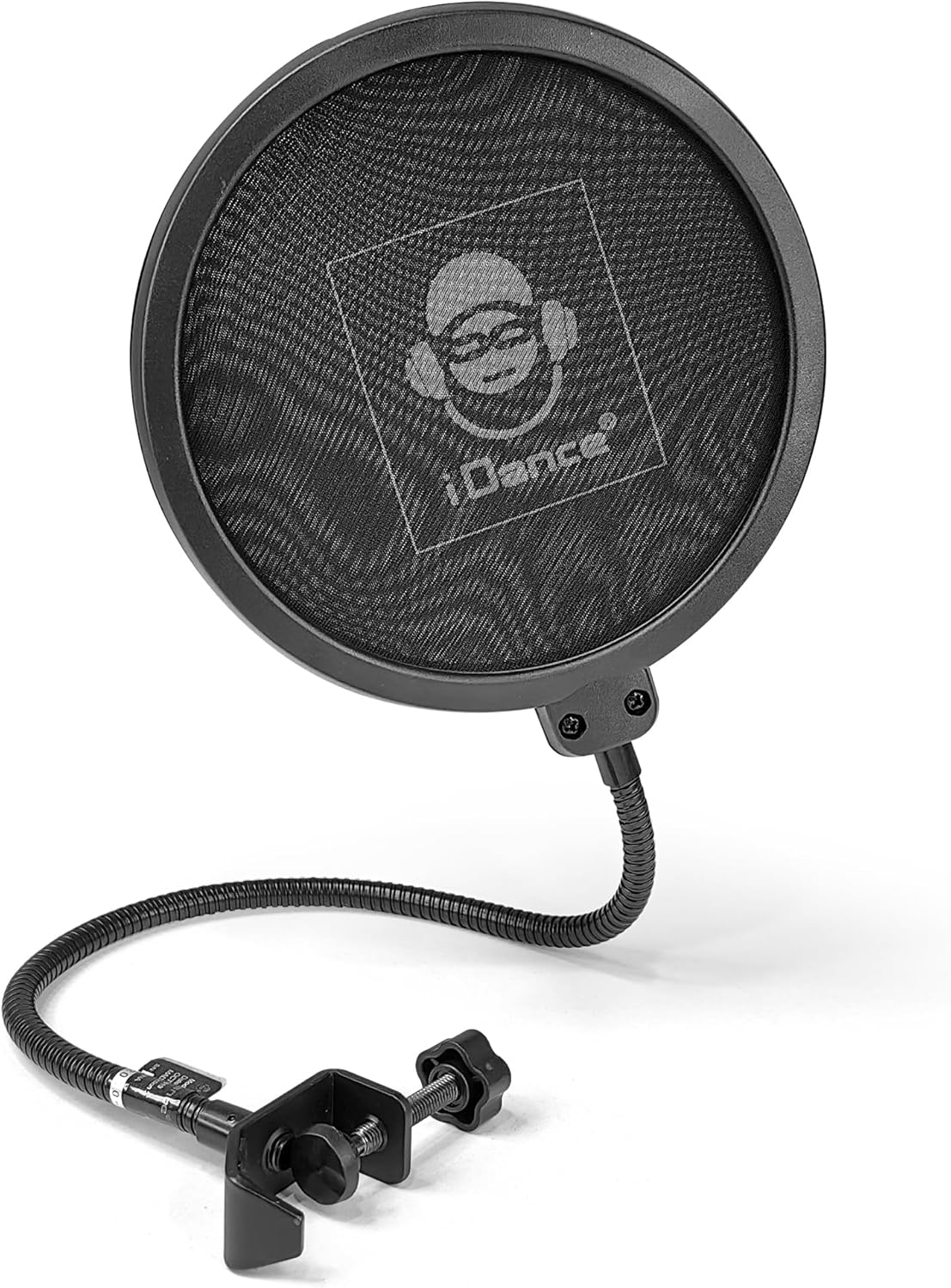 Professional Microphone Pop Filter Shield, Wind Pop Screen with Flexible 360 Degree Gooseneck Clip Stabilizing Arm for Vocal Recording and Live Broadcasting