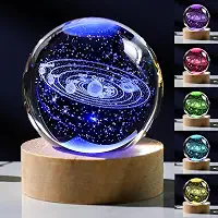 Bola de cristal do sistema solar 3D com base de toque de iluminação colorida LED, sistema solar, decoração de modelos de ciência, astronomia, presentes Deus abençoe o mundo, Páscoa, espaço religioso,