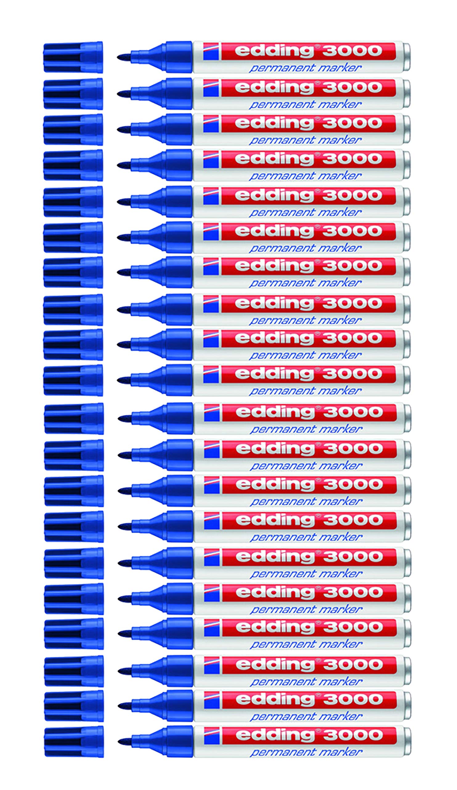 edding 3000 Permanent-Marker (20 Stifte, blau)