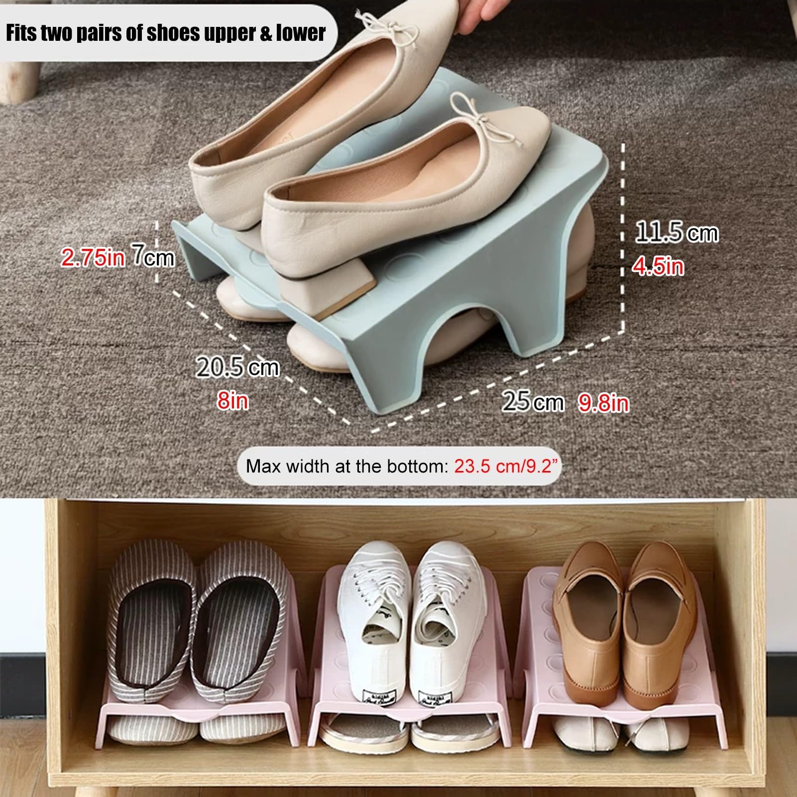 Empileur de Chaussures, Organisateur Fentes pour à Double Couche