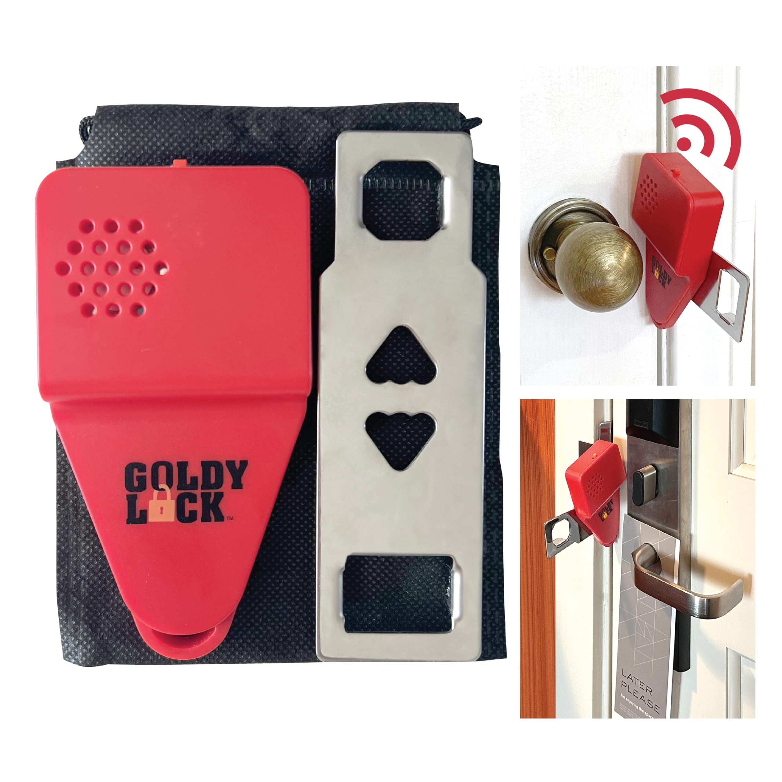 Portable Door Lock and Alarm 2-in-1 Protection Home & Hotel Travel Security and Privacy. Door Safety Lock & Alarm to Home, Apartments, Hotel Rooms, College Dorms, and Rentals.