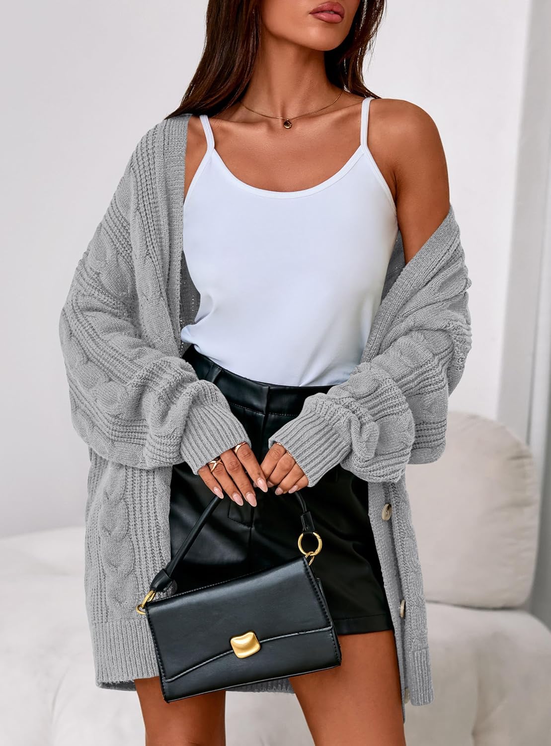 PRETTYGARDEN Womens Chunky Cardigan Sweaters 2025 Fall Oversized Cable Knit Long Sleeve Open Front Cardigans Winter Clothing - Image 8