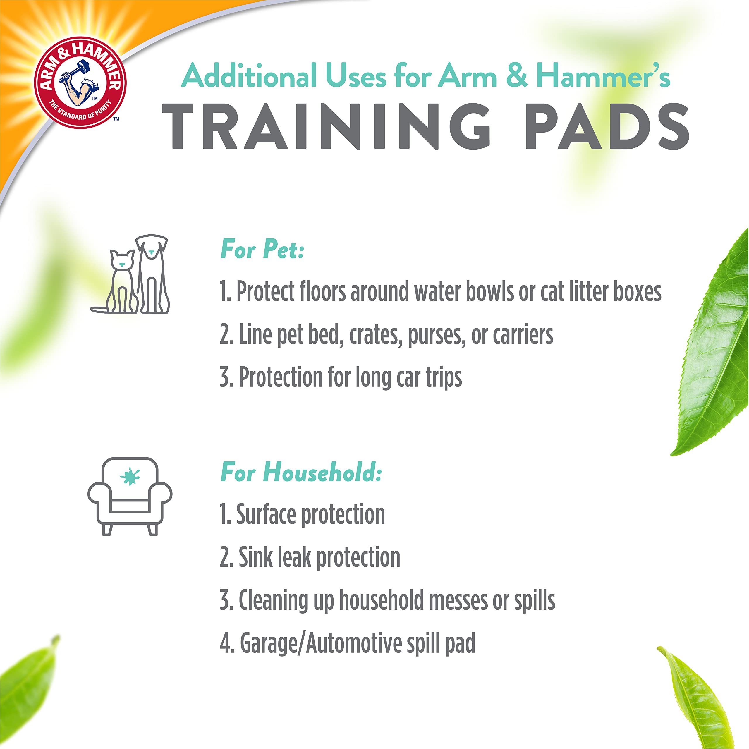 Arm & Hammer Almohadillas de Entrenamiento para Mascotas de té Verde | Almohadillas de Entrenamiento para Perros de 200 Unidades con bicarbonato de Sodio de té Verde súper Absorbente para 2 Veces el