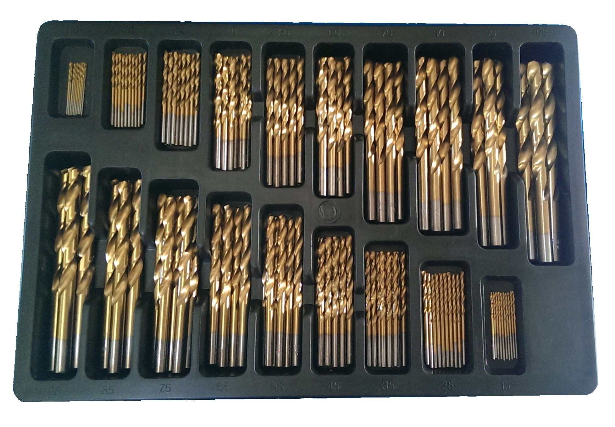HSS Spiralbohrersatz Metallbohrer 170-tlg., DIN 338, TIN, 1-10 x 0,5 mm, im Metallkoffer