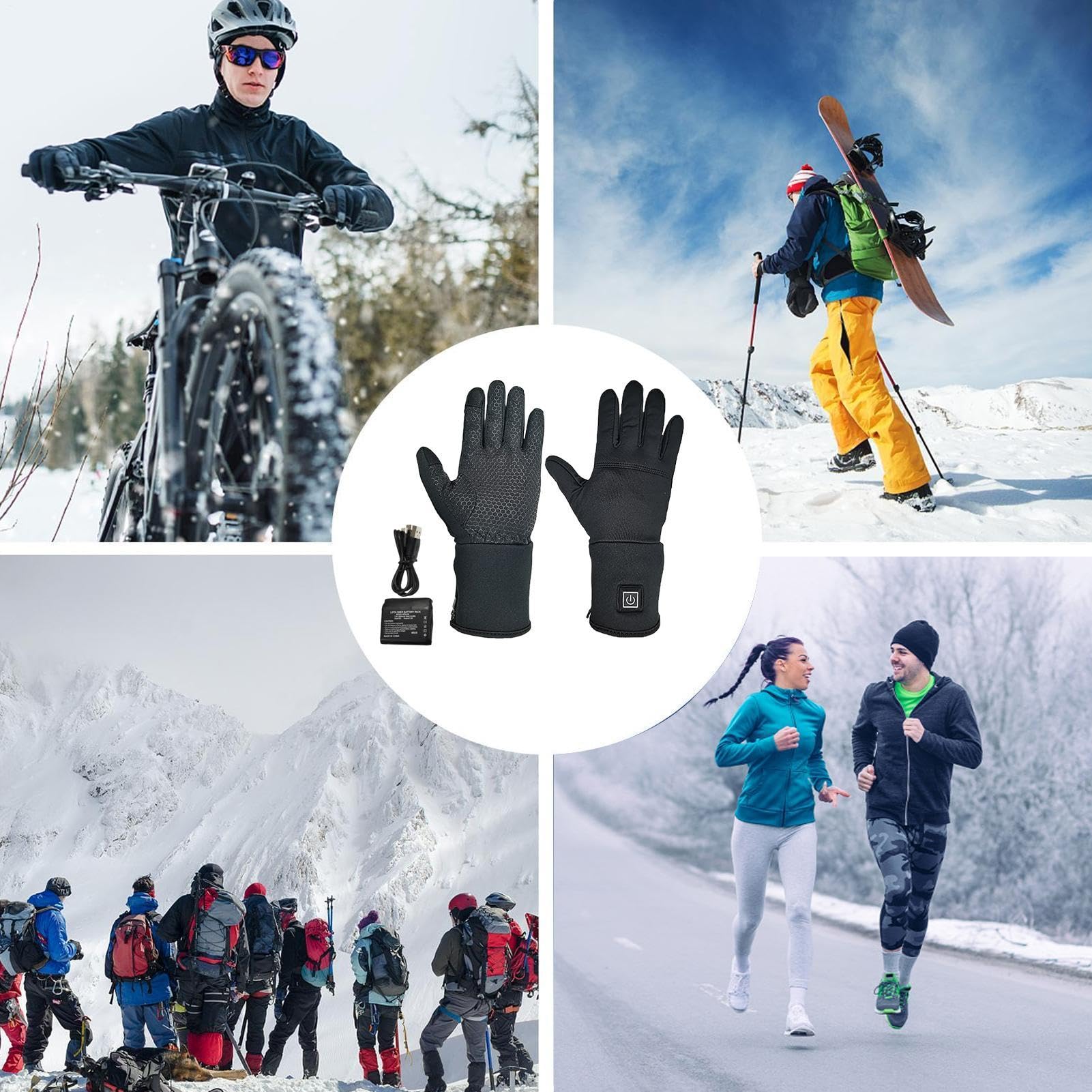 Forros de Guantes Calentados Mitones Invierno Recargables 2500mAh
