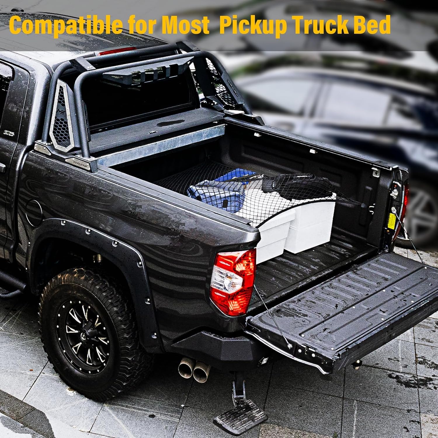 Rete Bagagliaio Auto, Rete Portaoggetti Auto, Accessori Camion, Rete Portabagagli per Auto Altamente Elastica, per Rimorchi di Pick-Up SUV, Estensibile Fino a 2,2-2,4 M