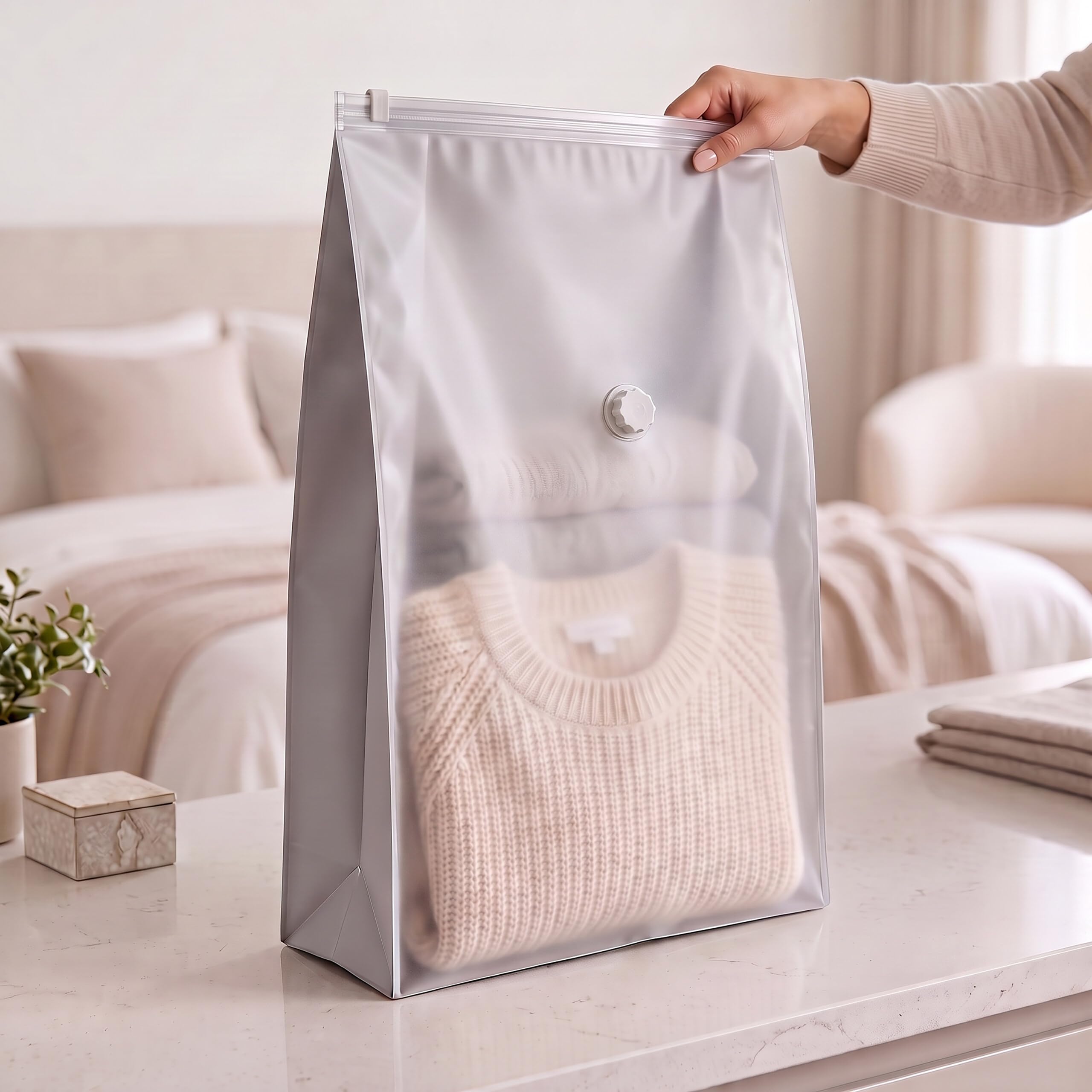 Relaxdays juego de 10 bolsas de vacío grandes, gris | bolsas de compresión para ropa de cama y prendas, 100 x 80 cm
