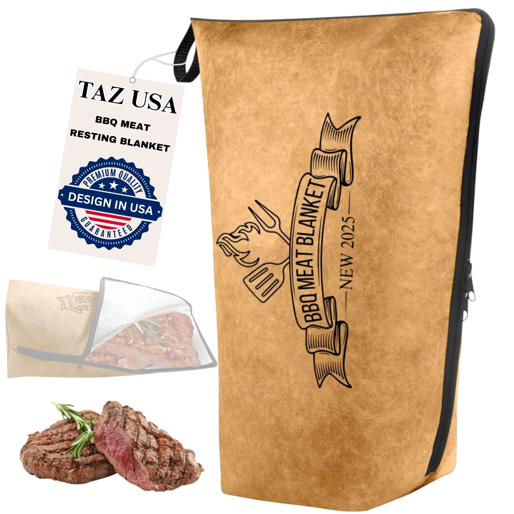 TAZ USA 21 Inch BBQ Blanket for Resting Meat, Reusable Brisket Blankat, Smoker Grilling Meat Blanket for Large Pork,Brisket/Beef, Meat Resting bag
