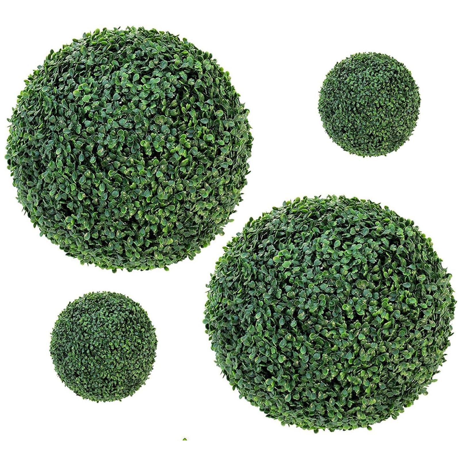 tonchean Artificial Boxwood Balls Topiary 4 Pcs with Two 19" Ball and