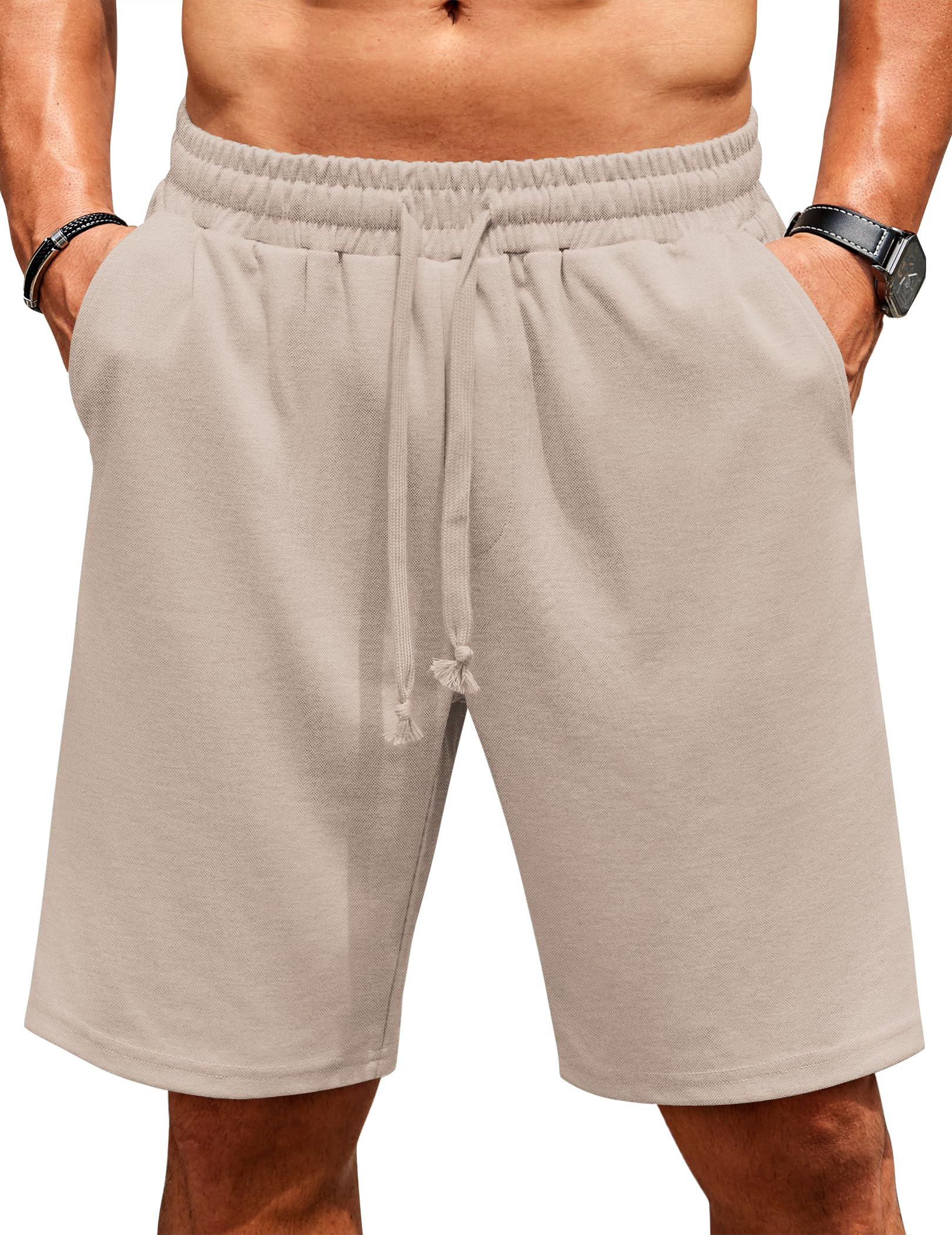 COOFANDY Kurze Hosen Herren Kurze Jogginghose Leichte Sommer Shorts Herrenshorts mit Taschen Sporthose Kurz Sweatshorts Elastische Taille
