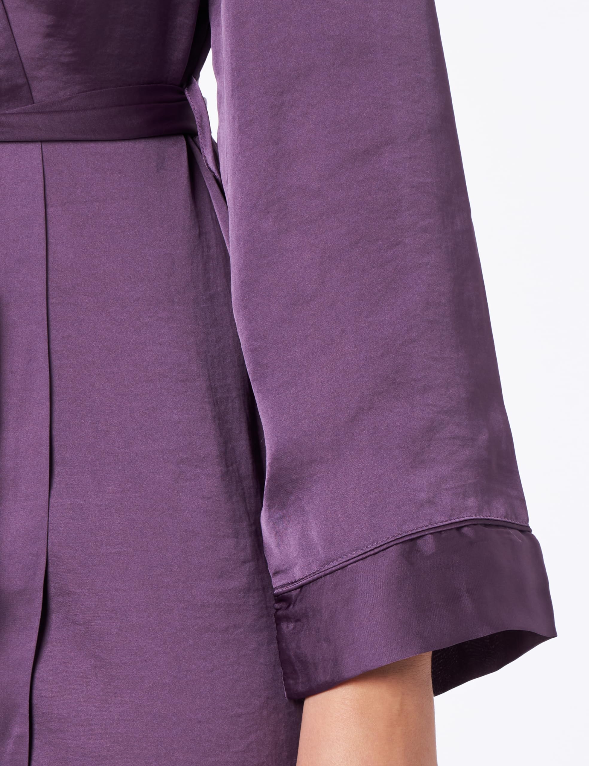 Women'secret Bata Larga satén morada Robe de Chambre, Violet/Lilas, S Femme