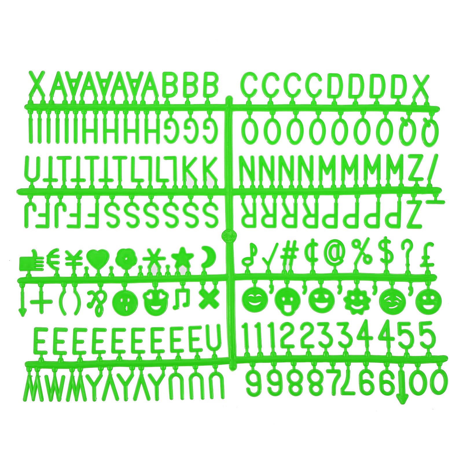 Muiltvoe Green Felt Board Letters, 510 Characters White 3/4" Letters Numbers Symbols Changeable Plastic Message Boards Decor 3Pcs