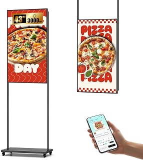 HARZHI 43 Zoll Digital Signage Display 3000Nits Ultraheller Digitaler Werbedisplay für Window, 2K Schaufenster Display, Android 14, Cloud/App Steuerung, CMS/USB/WiFi/HDMI, für Restaurant/Retail Store
