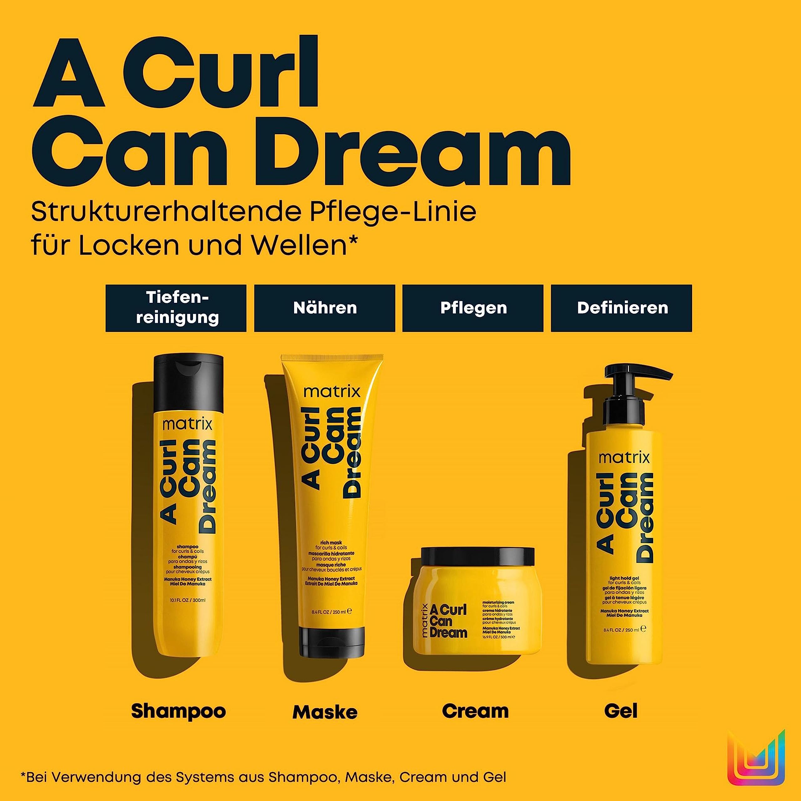 Matrix Leave-In Cream für definierte Locken und Wellen, Mit Manuka-Honig Extrakt, A Curl Can Dream Leave-In Cream, 1 x 500 ml