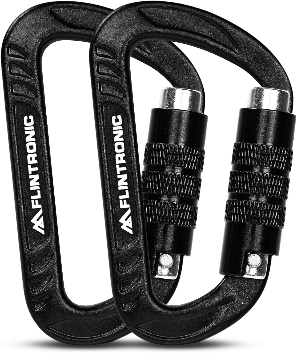 Flintronic Mosquetones de Bloqueo de Aluminio Resistente 30KN para Montañismo Deportivo al Aire Libre