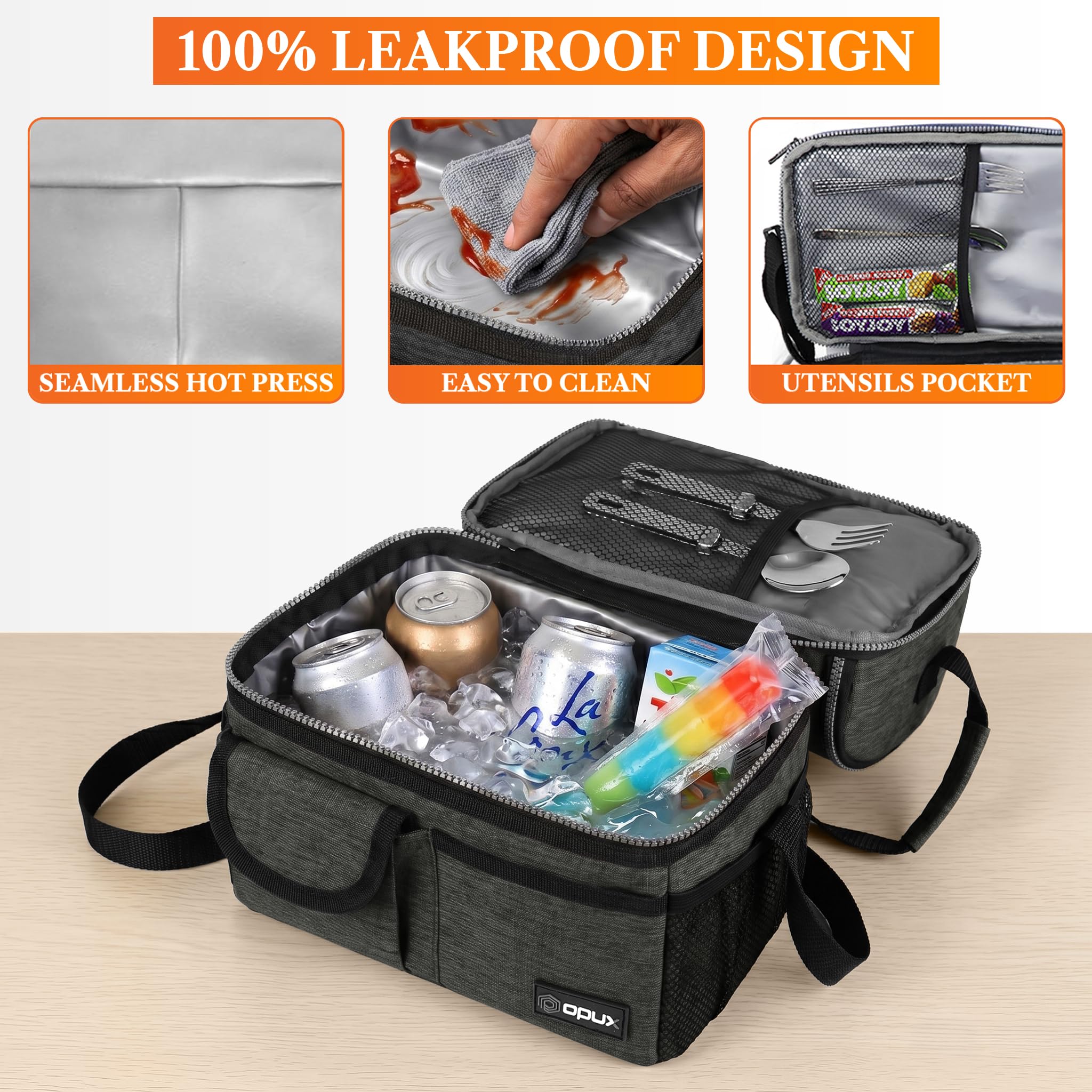 Amazon.com: opux Insulated Lunch Bag Women Men, Dual Compartment