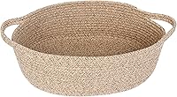 MEGASKET Brown Variegated Cotton Rope Woven Basket 13x9x5 - Cute Empty Gift Basket, Nursery Organizer, Pet Toy Storage Bin with Handles
