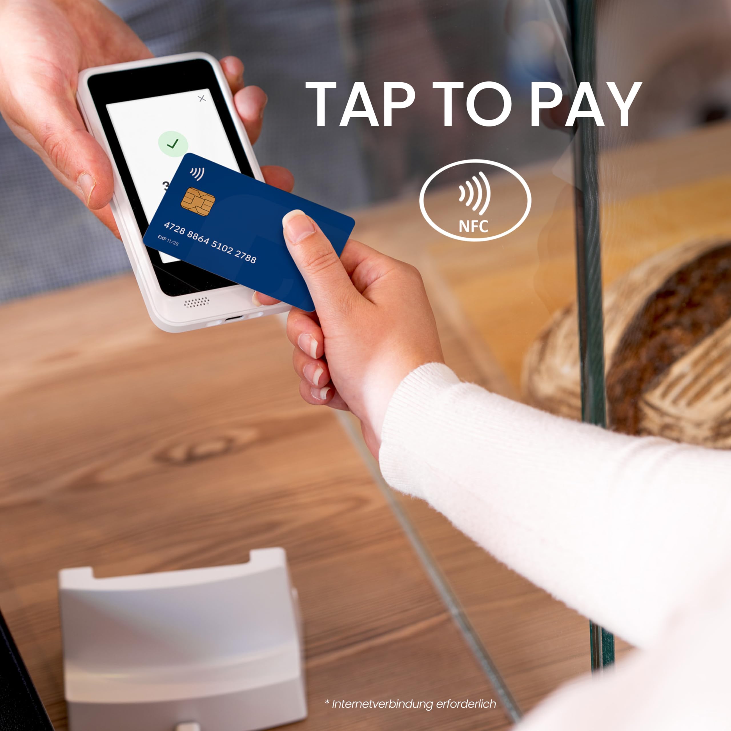 DISH Pay Now Tragbarer Kartenleser NFC Tap-to-Pay Modell EU-001