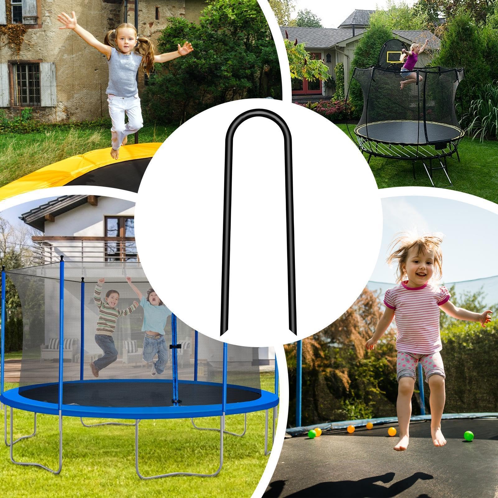 Set di 8 picchetti per trampolino, chiodi fissi per tettoie, ganci a U, antiruggine, accessori per tenda da campeggio