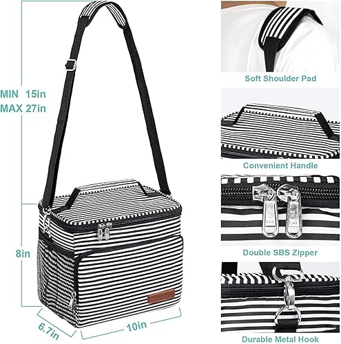 Miniatura 2 de Reusable Cooler Lunch Box Bag, Insulated Lunch Bag, Leak Proof Lunch Tote with Detachable Shoulder Strap with Side Pocket for Women Men