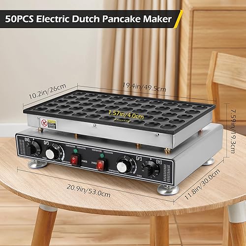 Miniatura 6 de Dyna-Living 50 piezas holandés para hacer panqueques de 1600 W, máquina de panqueques holandeses comerciales para panqueques holandeses,