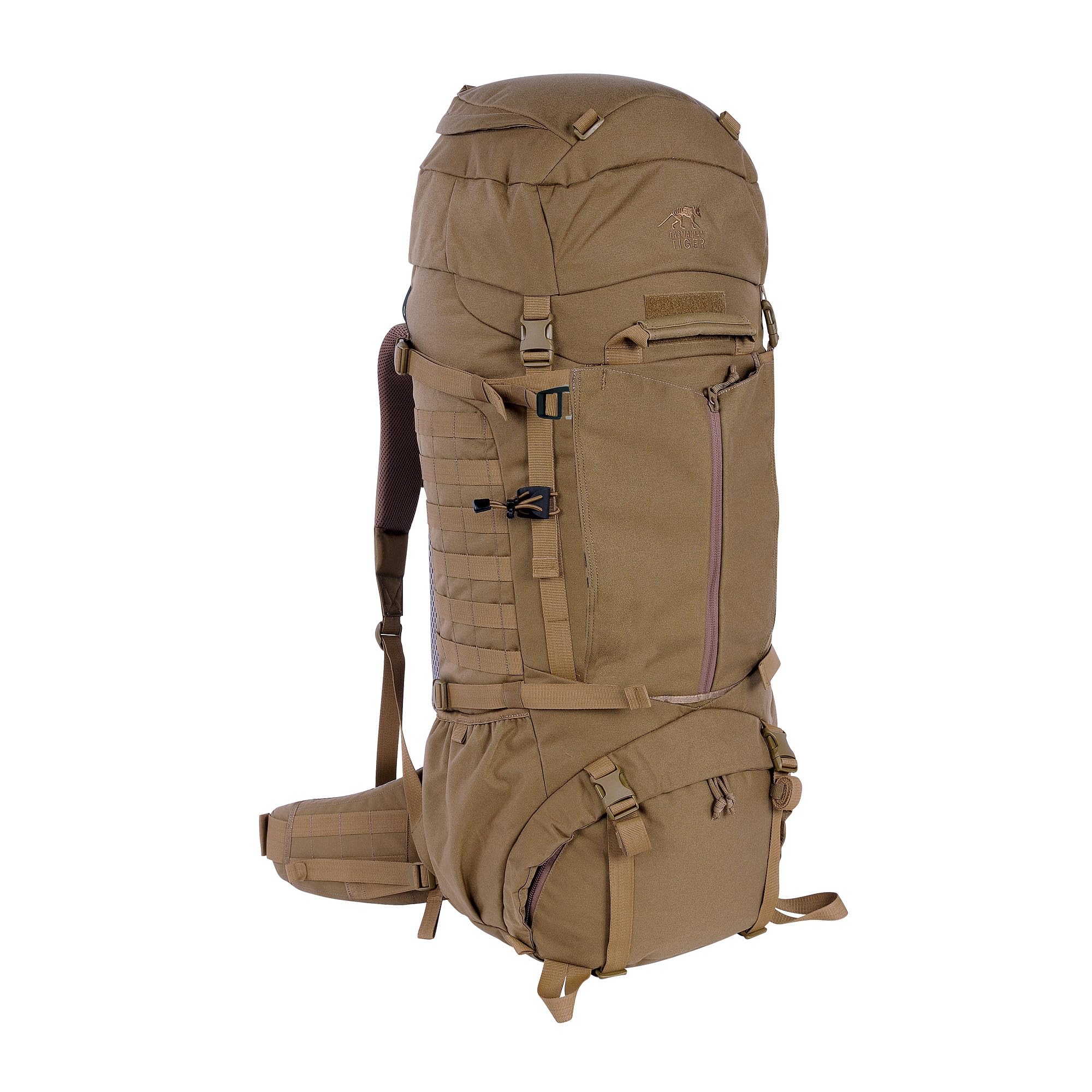 Tasmanian Tiger Pathfinder Mk II, 80L Large MOLLE System Combat Backpack, YKK RC Zippers, Hydration Compatible, Coyote