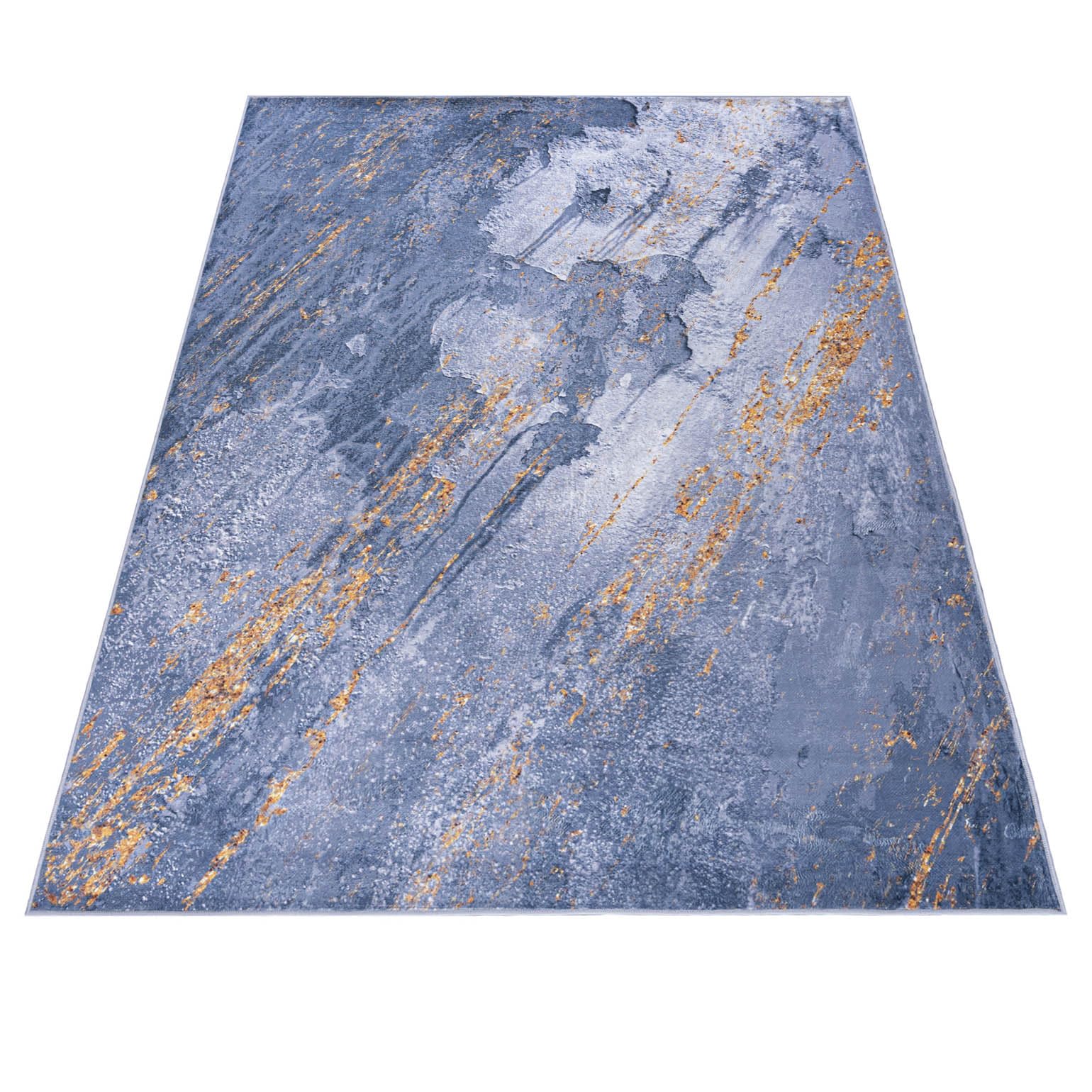 Mazovia Grande Alfombra Salón 160x230cm Antracita Azul Abstracto con Estilo