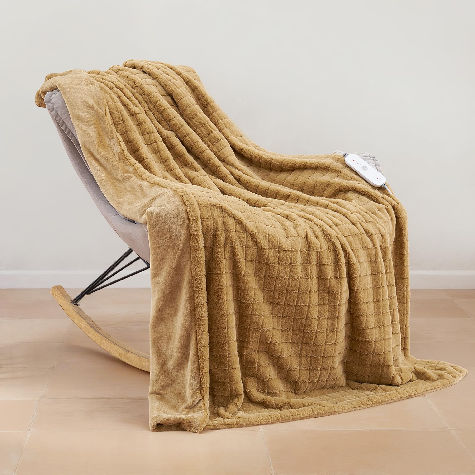 CURECURE Electric Blanket Heated Throw 130x180cm, Heated ...