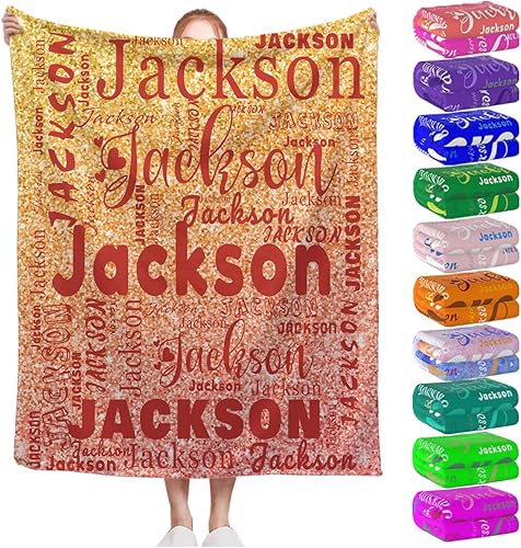 MESHELEY Manta personalizada con nombre para niños, niñas, niños, adultos, hombres y mujeres, mantas personalizadas con nombre, regalos