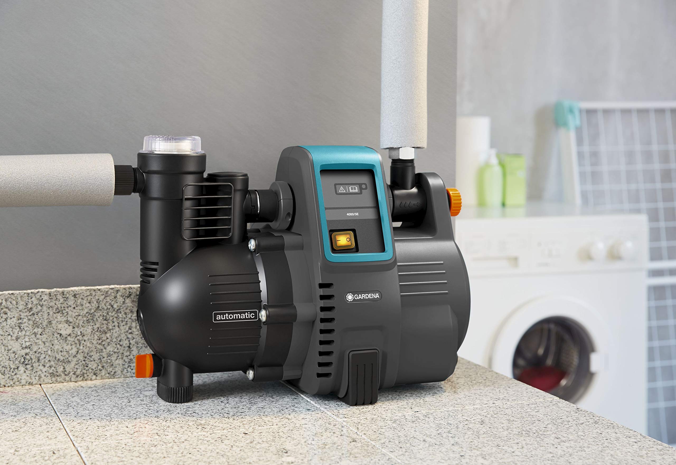 Gardena Hauswasserautomat 4000/5E: Energiesparende Hauswasser- und Bewässerungspumpe mit innovativer Technik, einfache Bedienung, Fördermenge 4000 l/h, geräuscharmer Betrieb (1758-20)