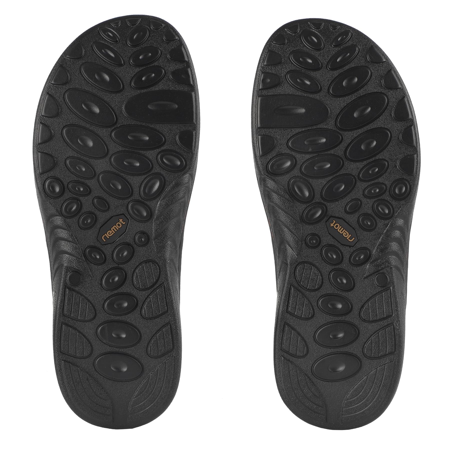 riemot Chanclas Hombre de Piel Auténtica con Plantilla Memory Foam,Comodas y Suaves Cuero Hombre Flip Flops,Sandalias Antideslizantes para Playa, Piscina y Verano