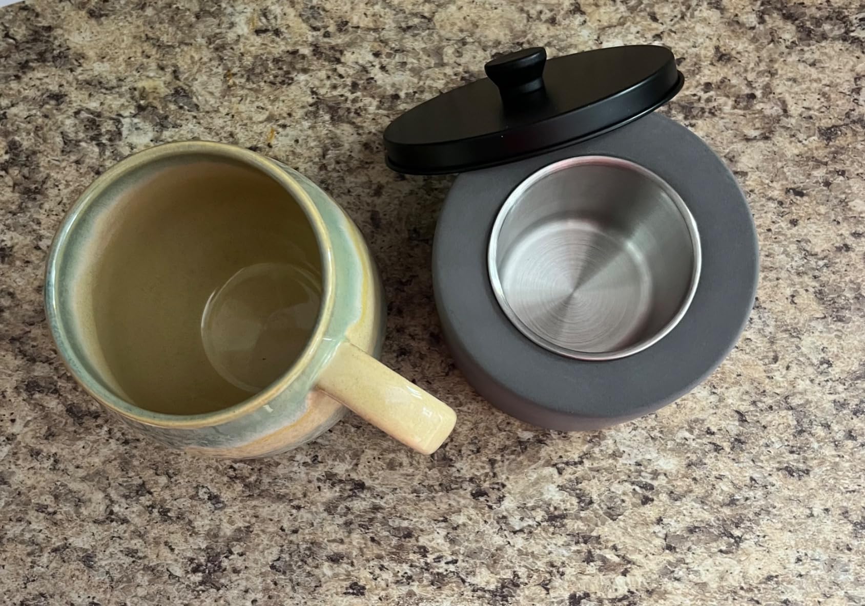 9/mo Finance Tabletop Fire Pit by Sharper Image Portable, Concrete