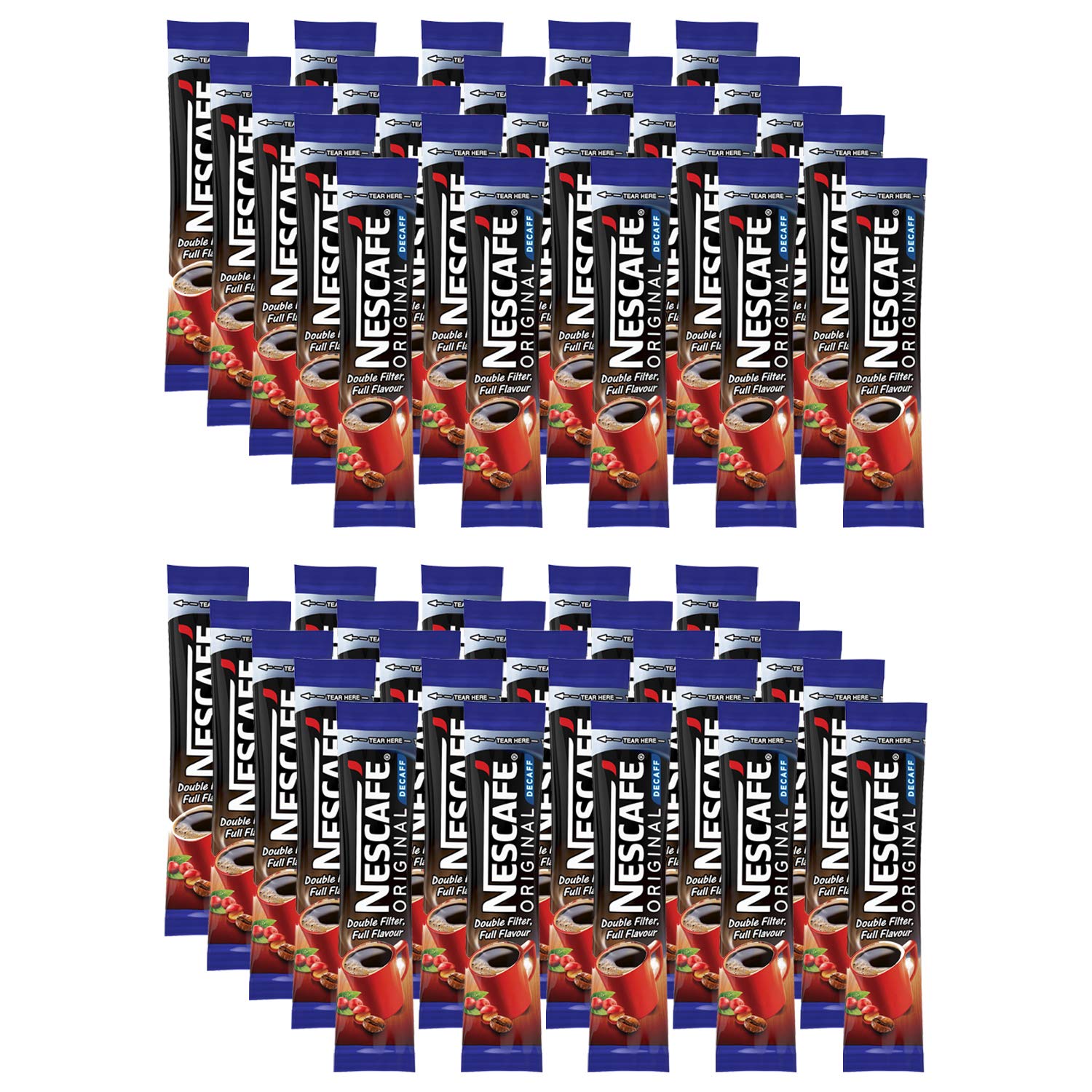 Nescafe Original Decaffeinated Double Filtered Coffee Sticks, 50 X 1.8 G, Box