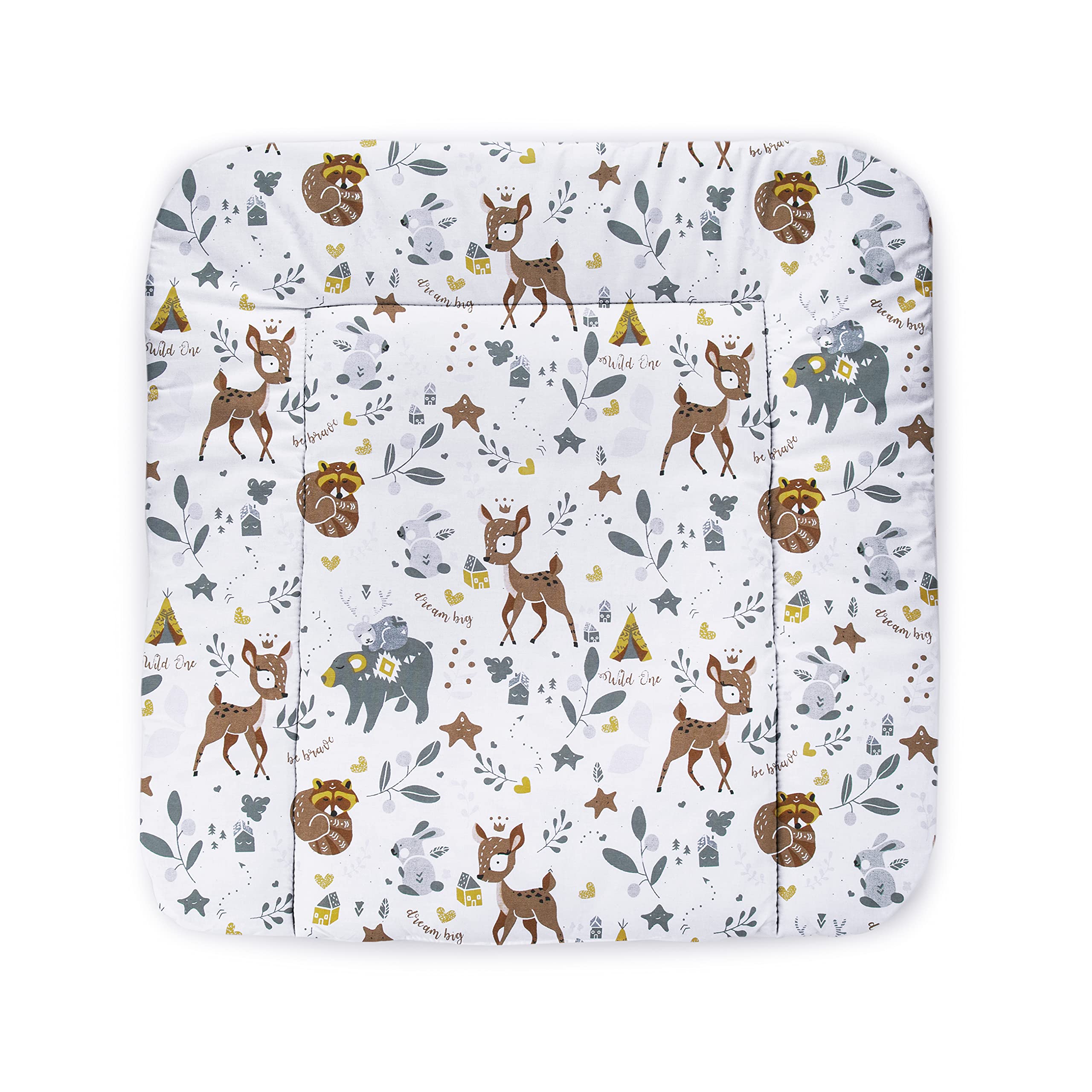 Balbina Cambiador resistente al agua, lavable, cambiador, cambiador, cambiador, lavable, 70 x 70 cm, diseño de familia del bosque