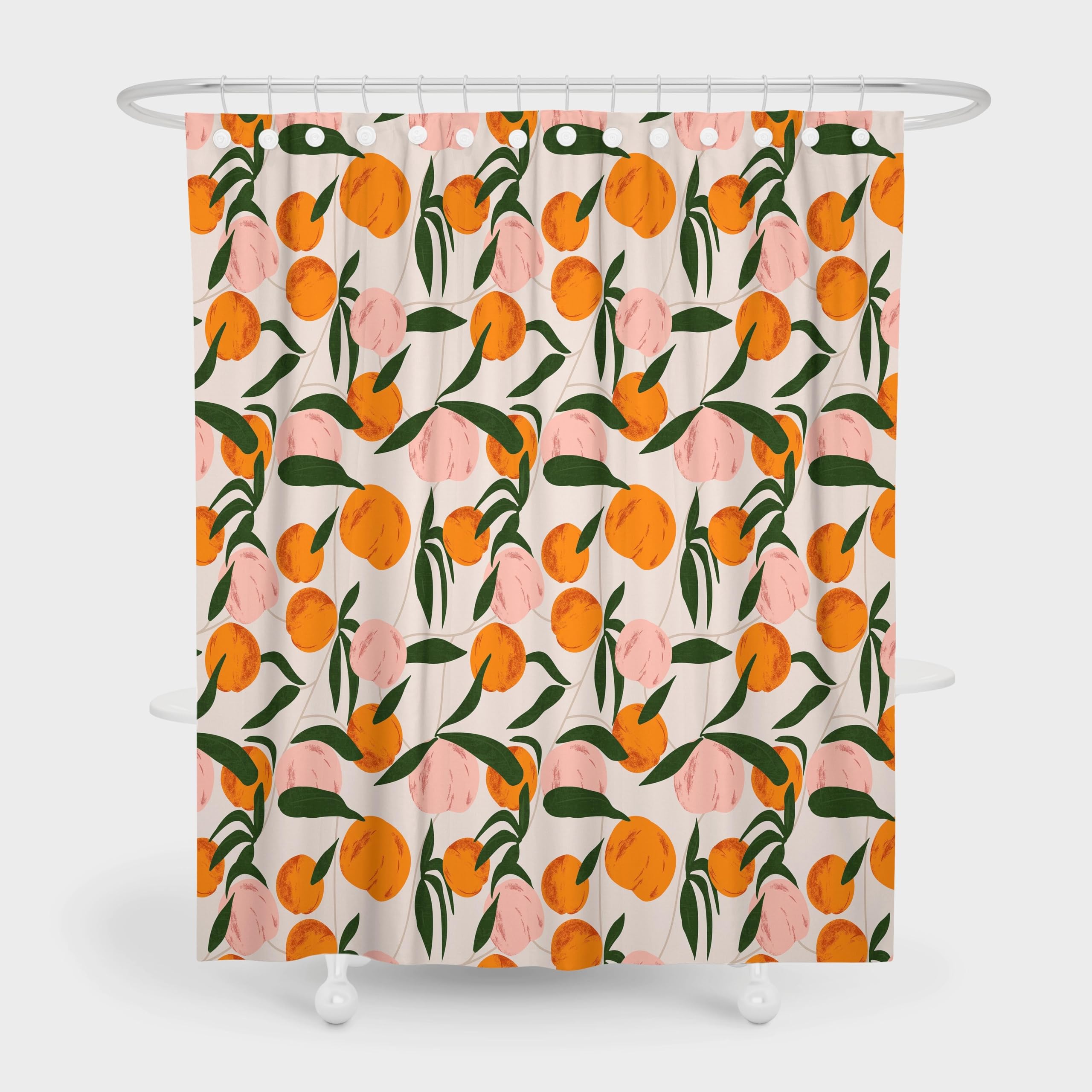 GLWDMB 1 Piece 150x180CM Cartoon Peach Pattern Printed Shower Curtain With Hook, Polyester Fabric, For Windows And Walls, Bathtub, Bathroom, Machine Washable, All Season Universal
