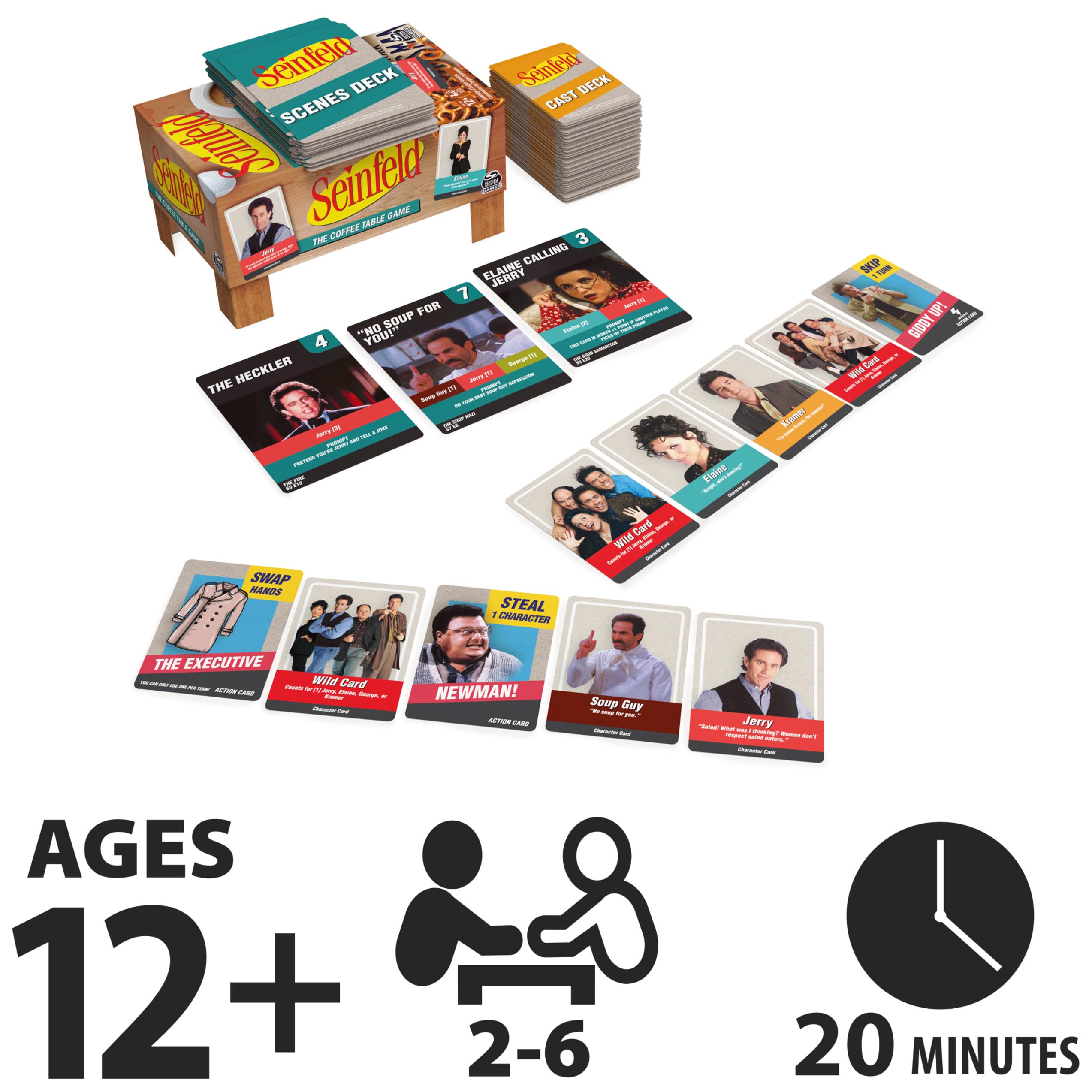 Seinfeld TV Show, The Coffee Table Board Game, Fun and Hilarious Adult Party Game for Ages 12 and up