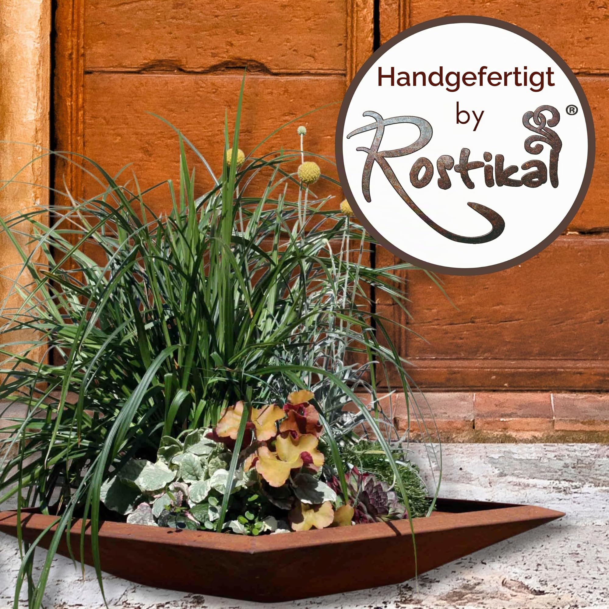 Rostikal Pflanzschale Eckig 40 x 40 in Edelrost - Rostiger Garten Blumentopf, Gartendeko Pflanzschale, Dekoschalen, Grabschale, Deko- und pflanzschalen