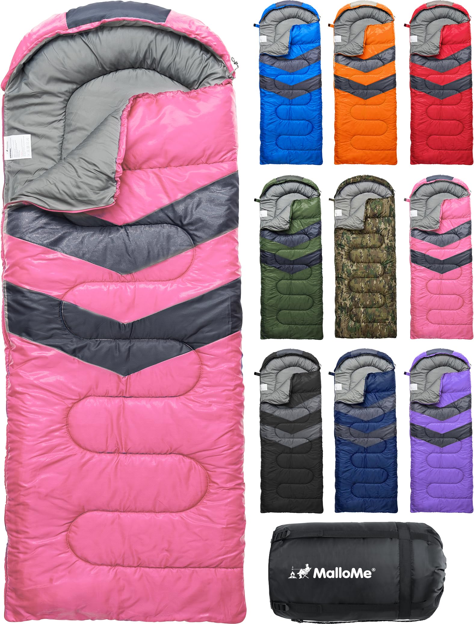 MalloMe Sleeping Bags for Adults & Kids Sleeping Bag 3-4 Season - Ultralight Backpacking Sleeping Bag Cold Weather & Warm, Lightweight Compact, Single Adult Girls Boys Winter Sleep Camping Accessories — image 1
