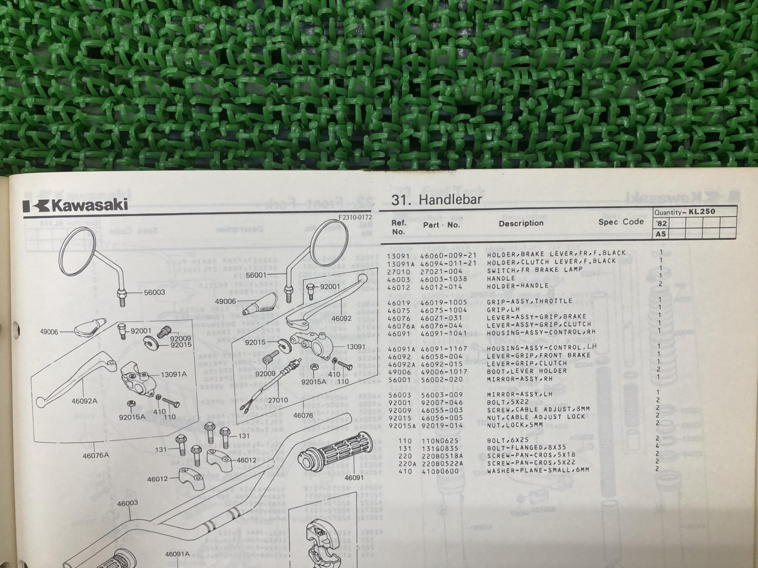 Amazon.co.jp: KL250 パーツリスト カワサキ 正規 中古 バイク 整備書