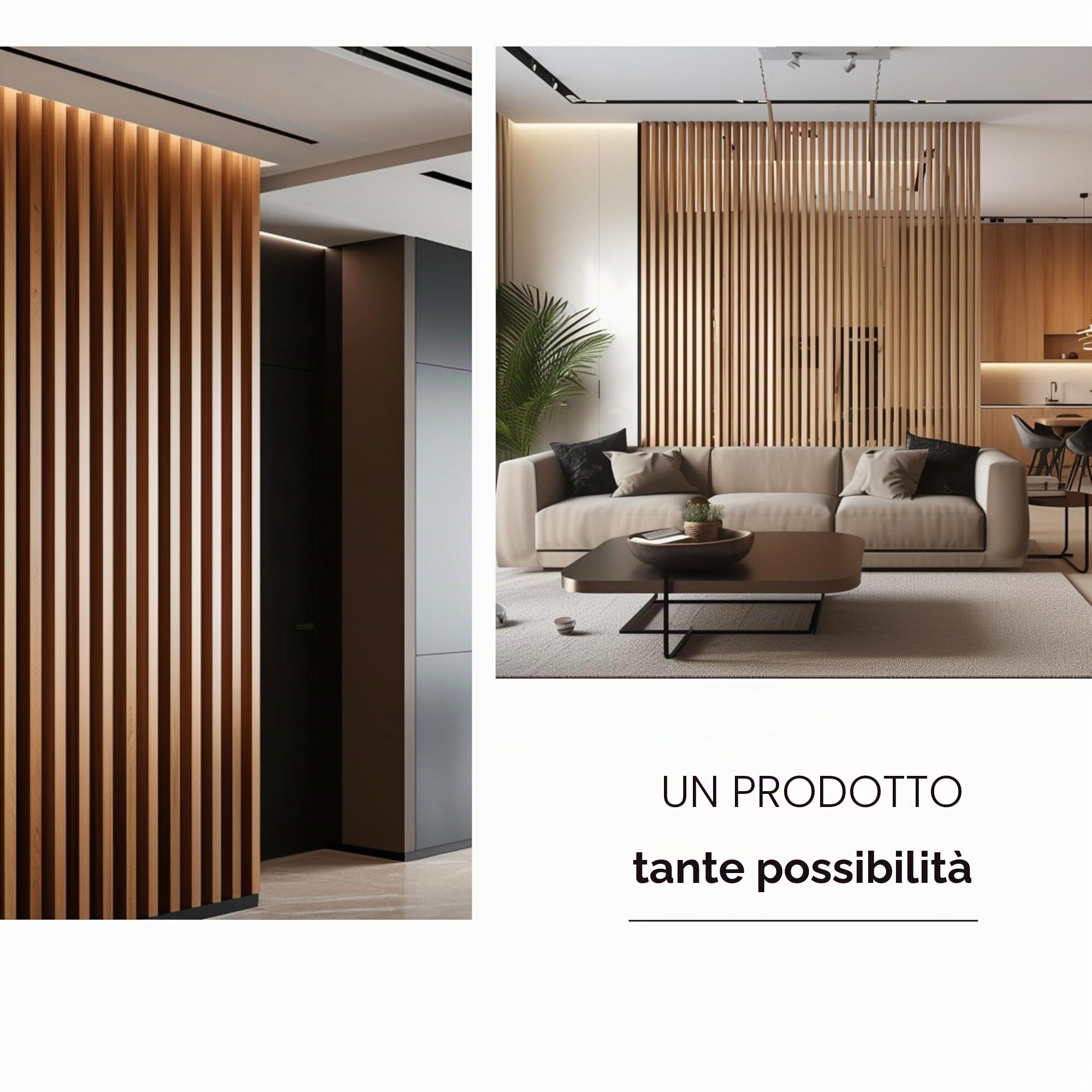 Pannelli A Doghe In MDF Con Struttura In Legno 5 Pezzi 240x3x8 cm Rovere Naturale Grandson Parete Autoportante Parete Divisoria Tramezzo Rivestimento Pareti Decorazione Soggiorno