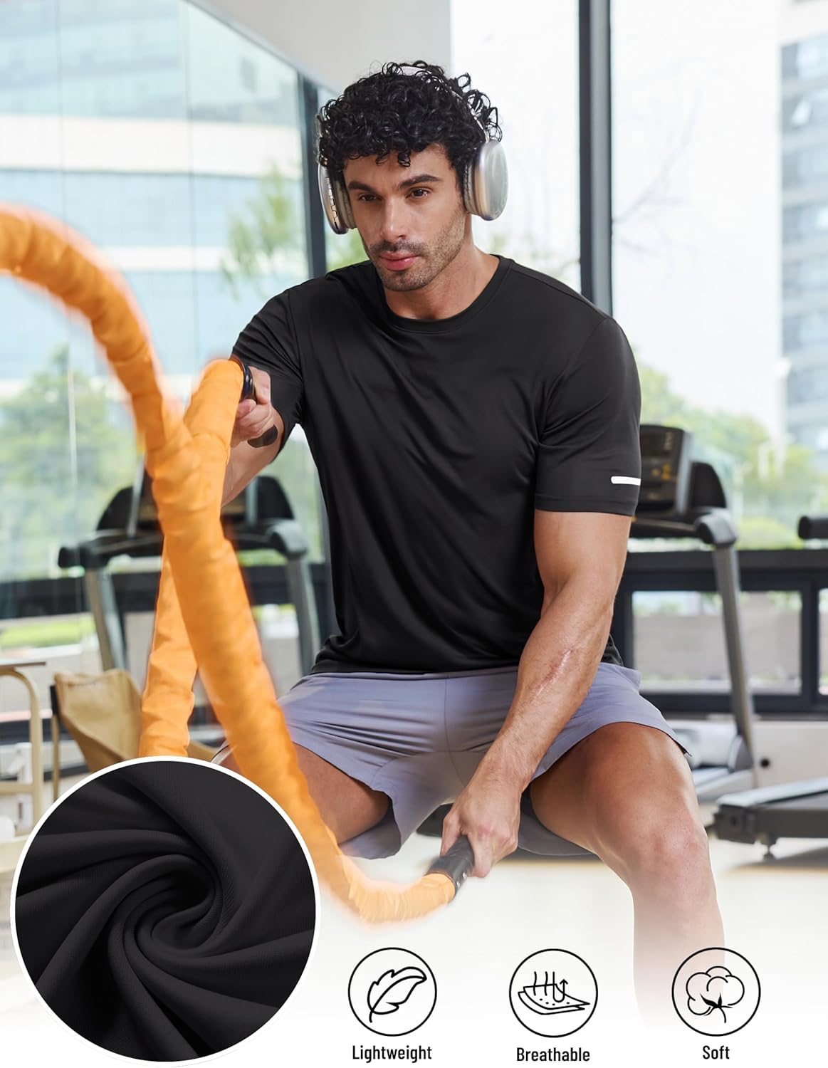 TACVASEN Men's Workout Shirts Short Sleeve Dry Fit Swim UPF 50+ Sun Shirt Crew Neck Athletic T-Shirts Gym T Shirts - Image 3