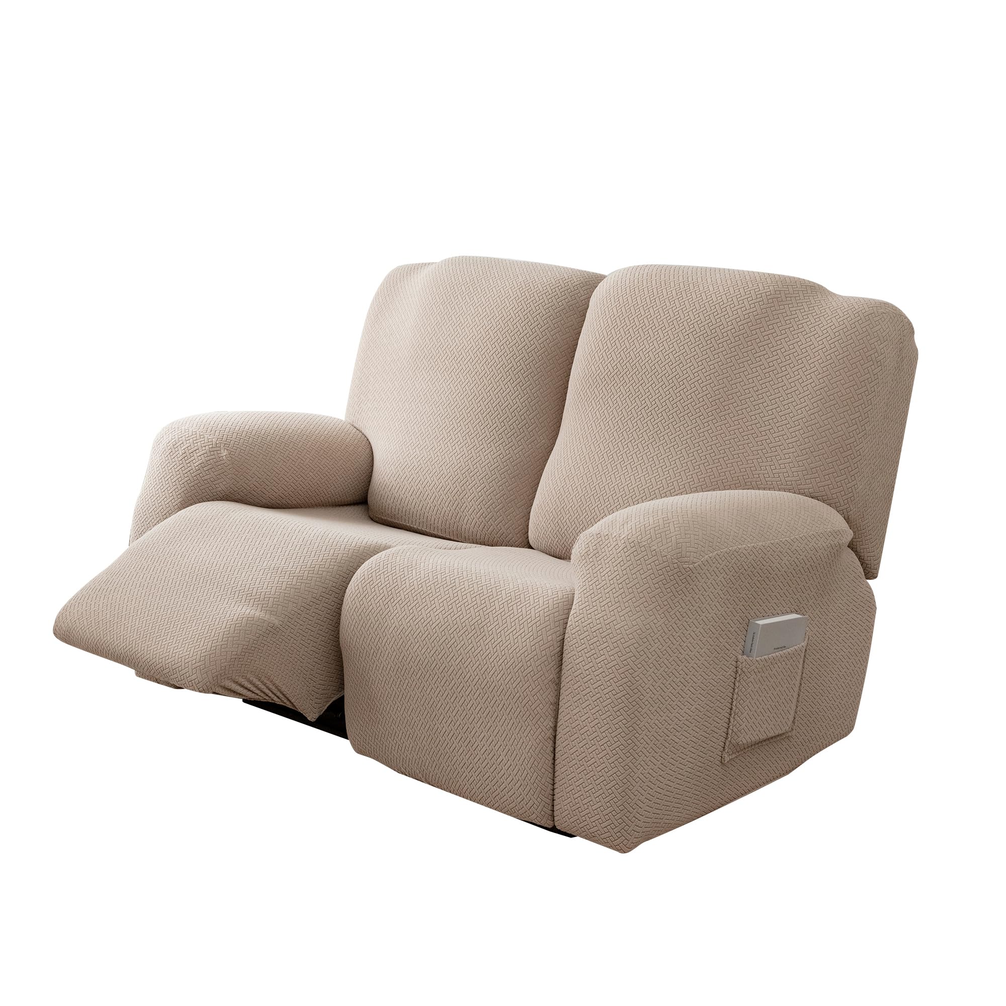 Genina Recliner Loveseat Covers,2 Seater Couch Cover,Taupe