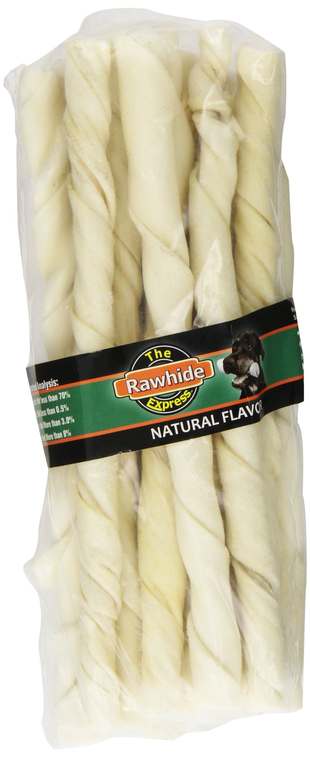 Rawhide Express 105405 15 Count Rawhide Natural Sticks Chew For Dogs, 3/4 By 10-Inch